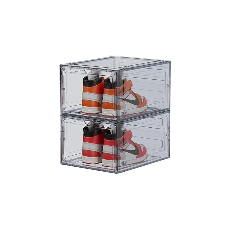 Thickened Side-Open Shoe Box Storage Box Transparent Sneaker Storage Cabinet Space Saving Plastic Anti-Oxidation Foldable