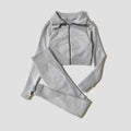 2/3Pcs Women Yoga Suit Seamless Knitted Yoga Pants Leggings Clothing Zipper Long Sleeve Crop Top Fitness Wear Sportswear Gym Set