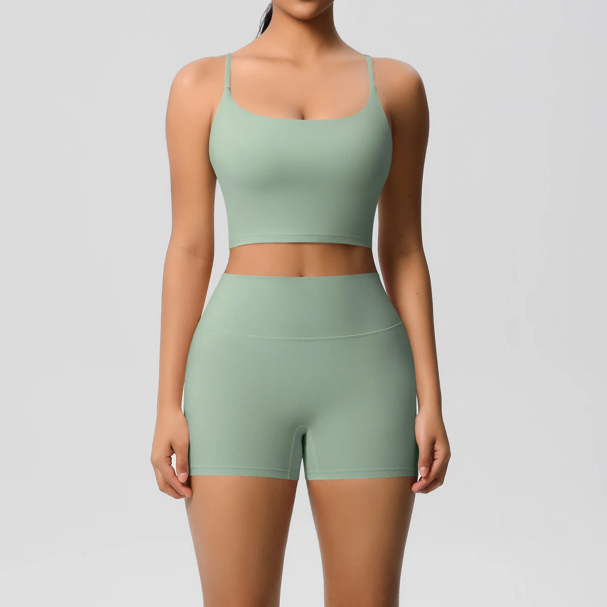 2 Piece Yoga Clothes Women 2pcs Patchwork Sport Yoga Suit Sports women's yoga bra Quick Drying Cycling Workout Gym Shorts