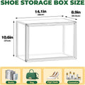 4-Pack Clear Plastic Stackable Shoe Storage Boxes with Magnetic Door, Thick Acrylic Display Case for Sneakers