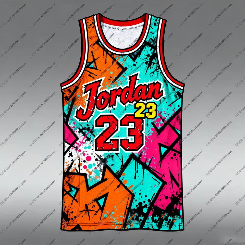 Summer Chicago Suit Male Boys Men Gym Fitness T Shirt Breathable Casual Sports Vest Gift Workouts 23 J-Jorda Basketball Tank Top