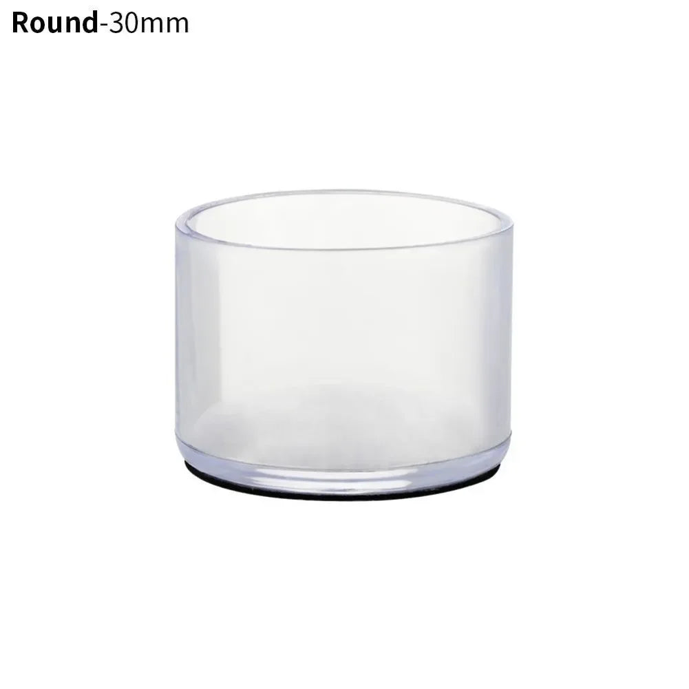 16Pcs 16/19/25/30mm Chair Leg Cap Rubber Feet-Protector Pads Non-slip Transparent Table Covers Furniture Leveling Feet Decor