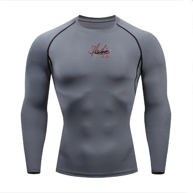 Women's quick dry Arobin-branded long sleeve top, moisture-wicking, lightweight, stylish red cursive logo with white outline,