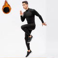 2 Pcs/Set Men's Velvet Tracksuit Fitness Sports Suit Gym Clothes Running Training Jogging Suit Thermal Underwear Male Sportswear