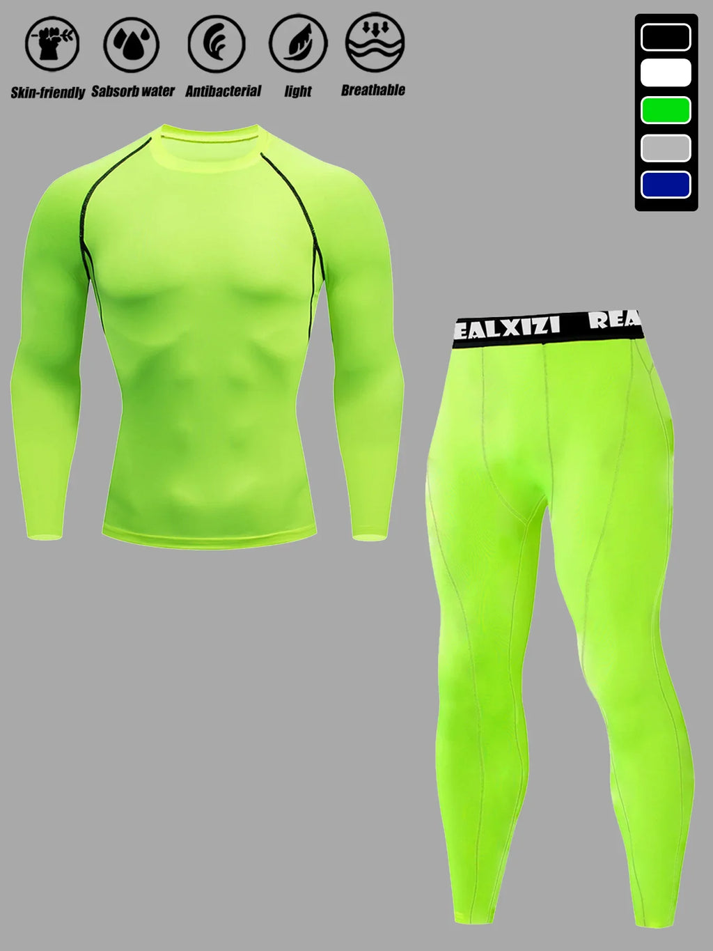 Men's Compression Sportswear Suit Running GYM Tight Clothes Yoga Sets Male Jogging Quick-drying Clothing Tracksuit Fitness Set
