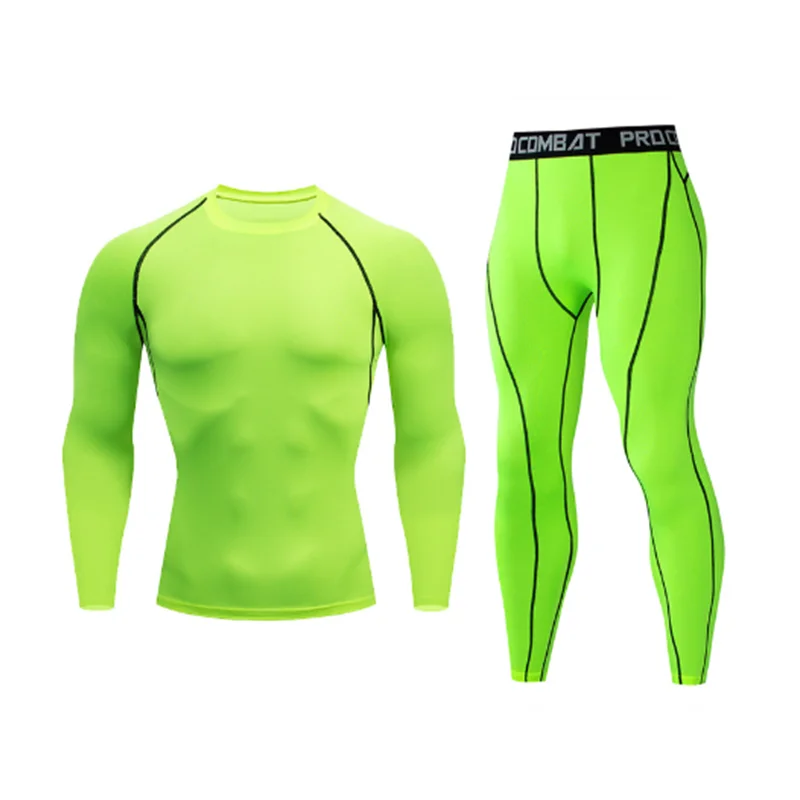 2025 Men's Running Set Gym Jogging Thermo underwear xxxxl Second skin Compression Fitness MMA rashgard Male Quick dry Track suit