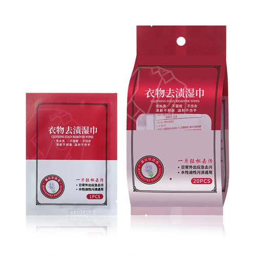 20Pcs Clothes Stain Removal Wet Wipes No Washing Cleaning Dirt Oil Removal Wipes Small White Shoes Jacket Dirt Removal Wet Wipes