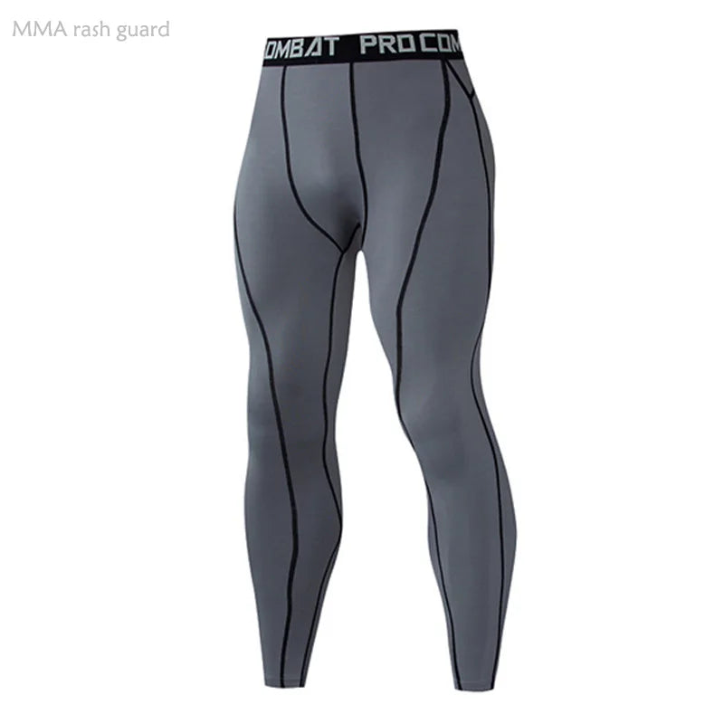 Compression Basketball Leggings Men Running Tights Second Skin Gym Workout Pants Sport Rash Guard Male Jogging Suits Black