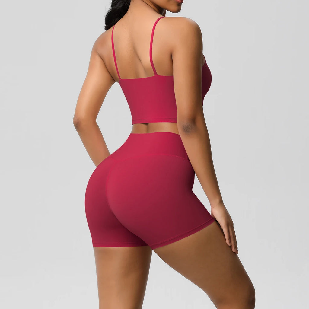 2 Piece Yoga Clothes Women 2pcs Patchwork Sport Yoga Suit Sports women's yoga bra Quick Drying Cycling Workout Gym Shorts