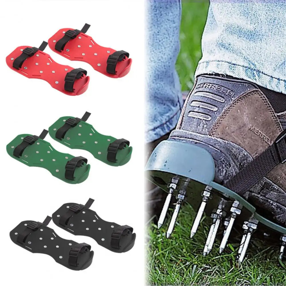 1Set Grass Spike Shoes Grass Spiked Gardening Walking Revitalizing Lawn Aerator Sandals Nail Shoes Heavy-Duty Soil Spike Sandals