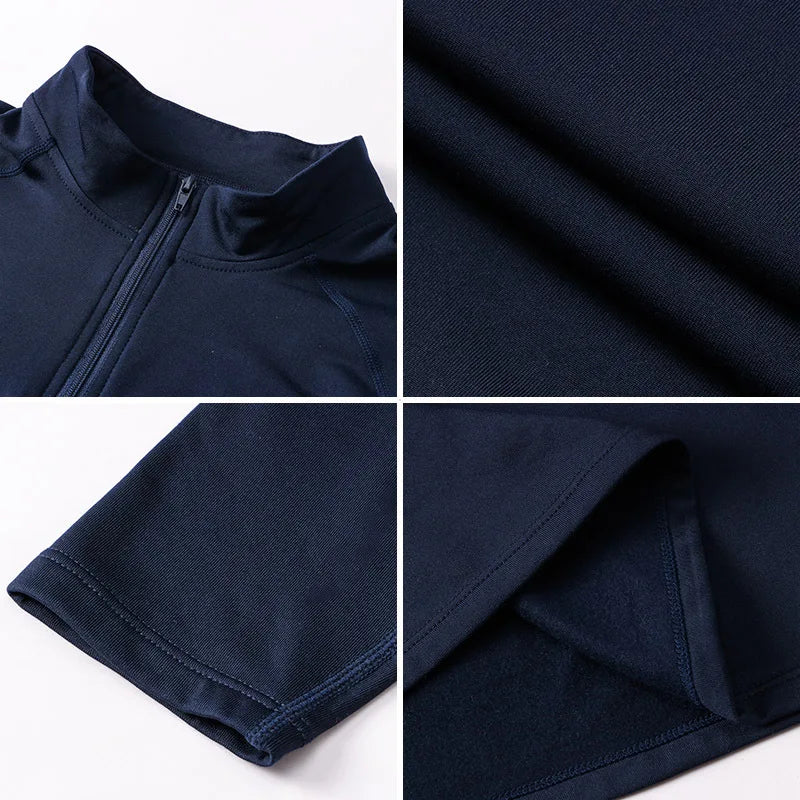 2 Pcs/Set Men's Velvet Tracksuit Fitness Sports Suit Gym Clothes Running Training Jogging Suit Thermal Underwear Male Sportswear