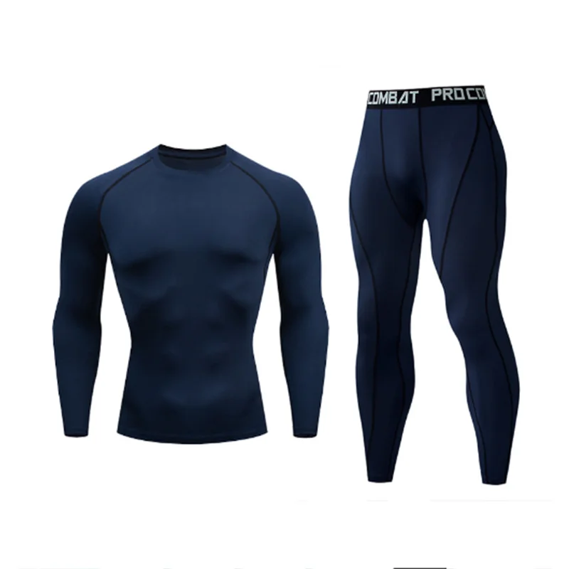 2025 Men's Running Set Gym Jogging Thermo underwear xxxxl Second skin Compression Fitness MMA rashgard Male Quick dry Track suit
