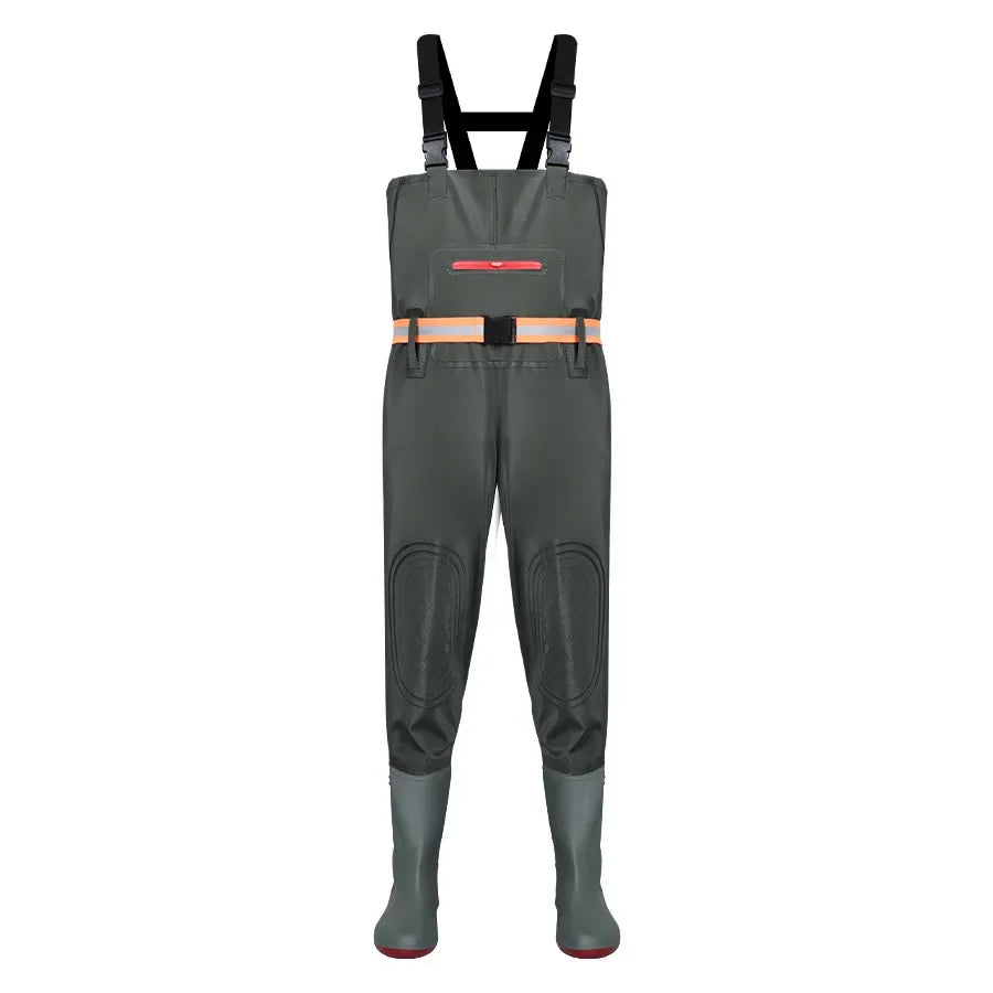Thickened Underwater Pants Rain Pants with Rain Shoes Full Body One-piece Waterproof Clothing Catching The Sea Equipment