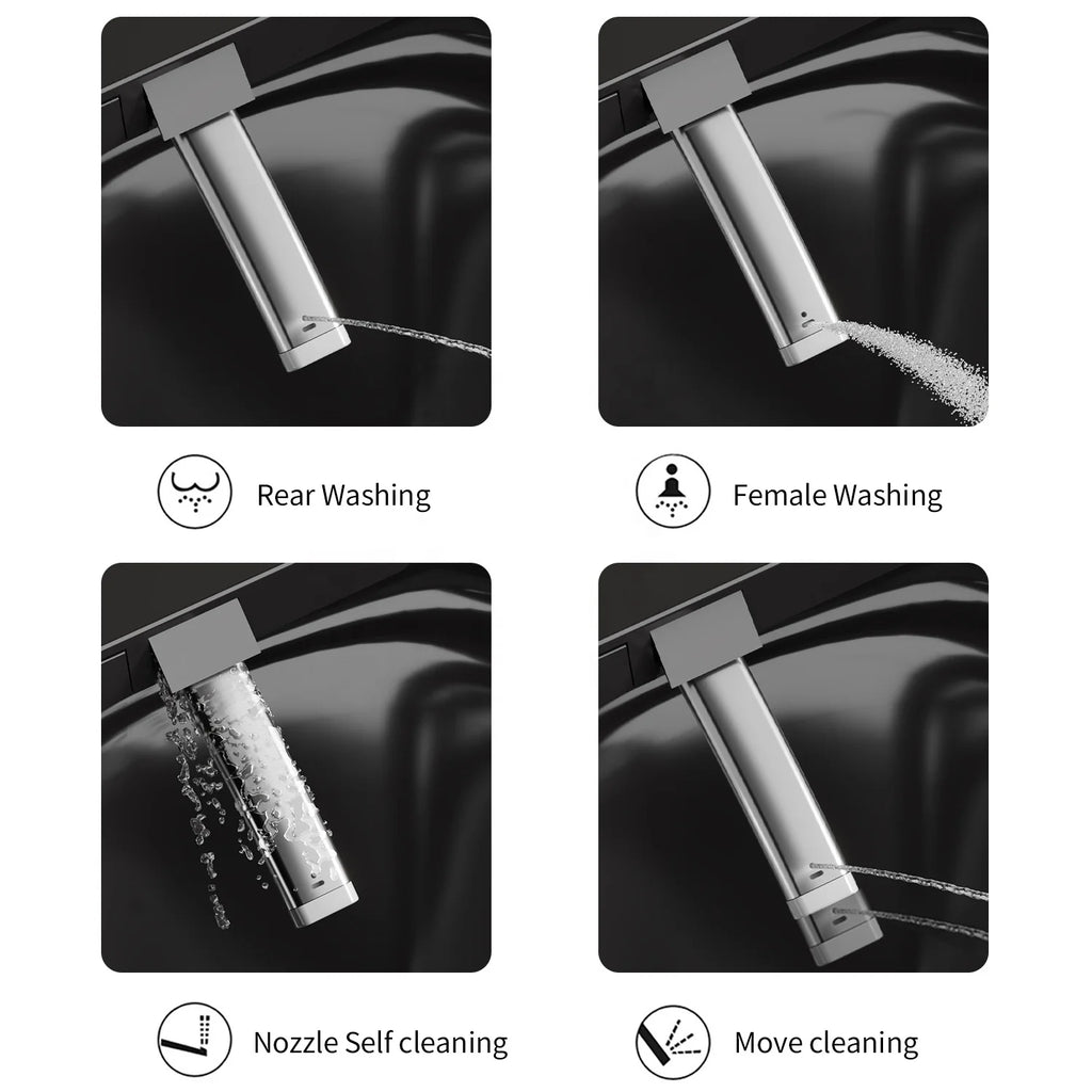 Glossy Black Wc Intelligent Toilet Ceramic Automatic Toilet Bowl Bathroom Sanitary Smart Electric Toilet