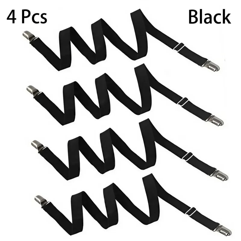Bed Sheet Holder Clips - Elastic Non-Slip Sheet Fasteners, Adjustable Mattress Gripper for Fitted Sheets, Sofa Covers, Duve