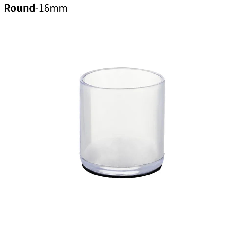16Pcs 16/19/25/30mm Chair Leg Cap Rubber Feet-Protector Pads Non-slip Transparent Table Covers Furniture Leveling Feet Decor