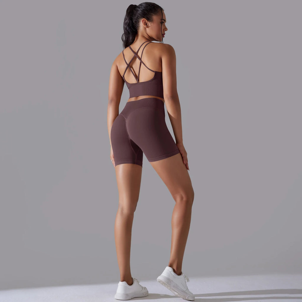 Sexy Yoga Sets Women's Tracksuit Seamless Sport Suit Running Workout Sportswear Gym Clothing Leggings Bra Fitness Suits 2 Pieces