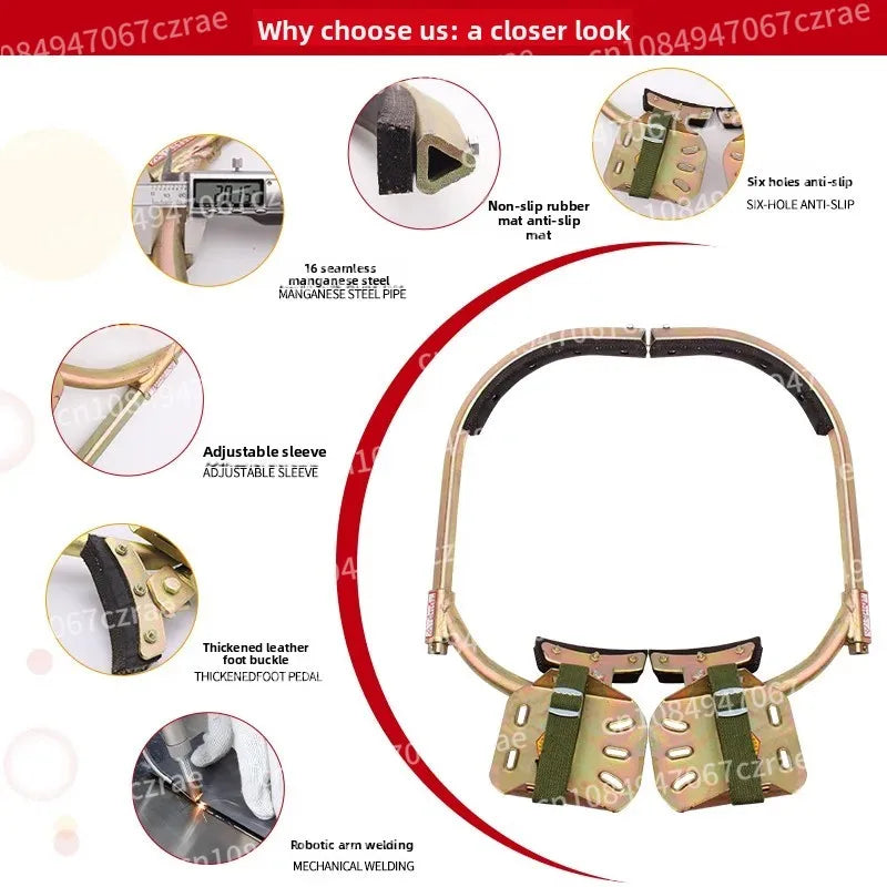 standard thickened telephone pole foot buckle pole foot climbing anti-skid hook iron shoes climbing pole tool accessories