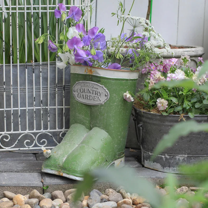Iron Water Shoes Decorative Flower Pot Pastoral Home Potted Flower Vessel Wholesale Iron Crafts Creative