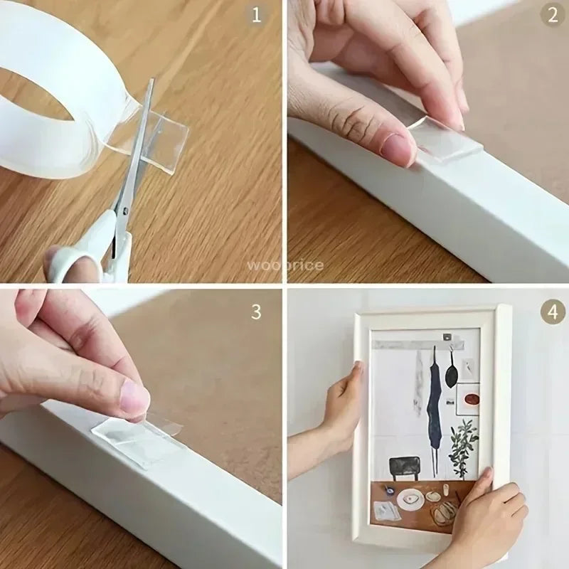 Ultra-strong Powerful Double Sided Adhesive Nano Tape Wall Mirror Stickers Self-adhesive Waterproof Tape Home Christmas Supplies