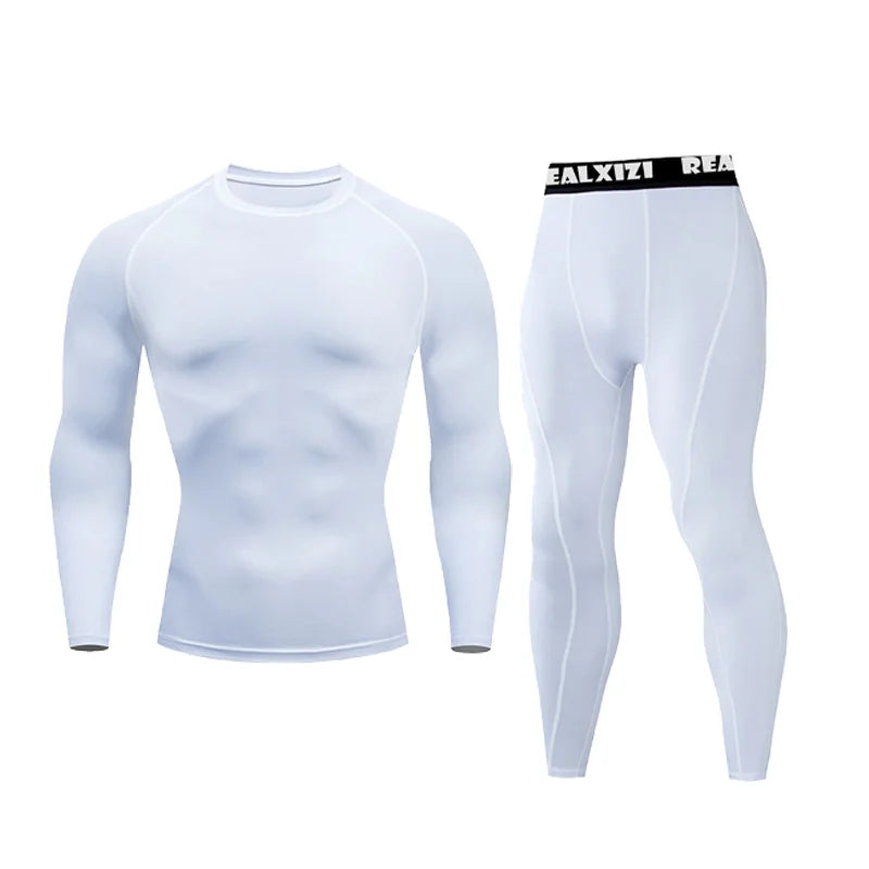 Men's Running Set Gym Jogging Thermo underwear XXXL Two piece skin Compression Fitness Sports rashgard Male Quick dry Track suit