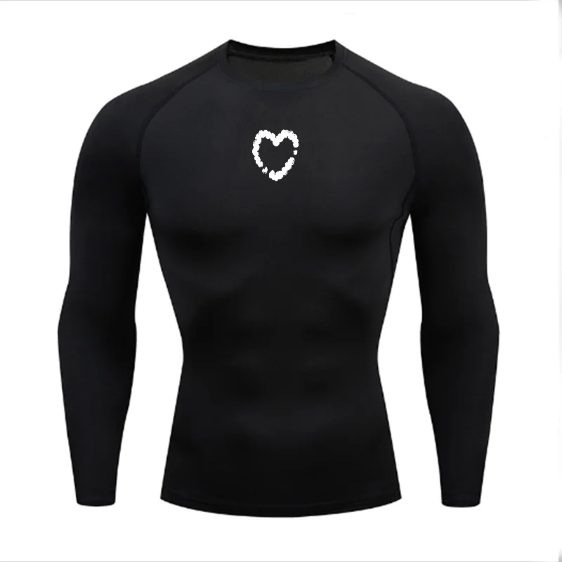Women's Quick Dry Heart Shaped Sports T-shirt, Whimsical Cloud/Smoke Puffy White Pattern with Dotted Edge on Black Background