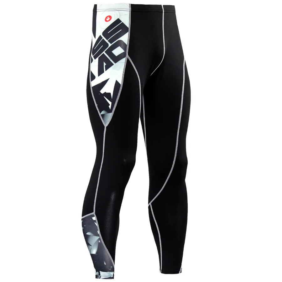 Compression Basketball Leggings Men Running Tights Second Skin Gym Workout Pants Sport Rash Guard Male Jogging Suits Black
