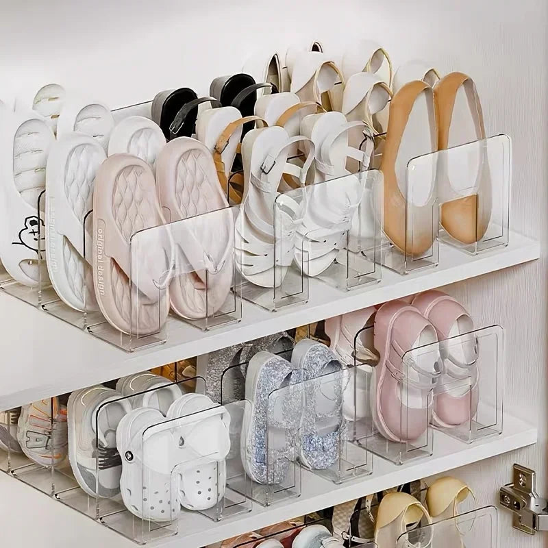 2/4 Pack Space-Saving Vertical Shoe Rack Organizer - Multi-Layer, Easy-to-Assemble, Compact Storage for Home Entryway Cabinet