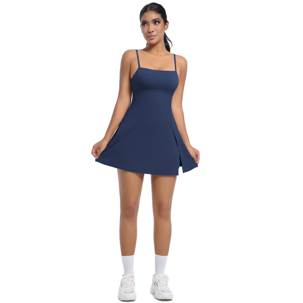 Women Yoga Tennis Skirts Gym Golf Running Sports Fitness Jumpsuit Skirt Sports Overalls Fitness Suits Gym Tracksuit Dance Skirt