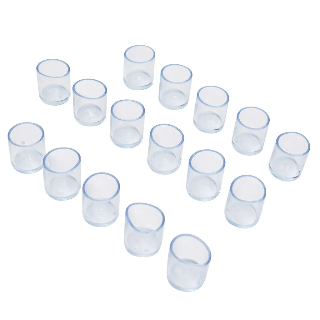 16Pcs 16/19/25/30mm Chair Leg Cap Rubber Feet-Protector Pads Non-slip Transparent Table Covers Furniture Leveling Feet Decor