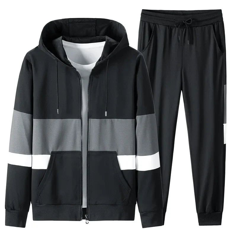 2024 Men's Sweatshirt Running Suit Autumn Thick Warm Tracksuit 2 Pieces Hoodies Sets Male Coat Fitness Gym Clothing
