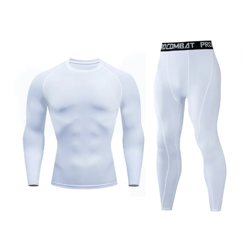 2025 Men's Running Set Gym Jogging Thermo underwear xxxxl Second skin Compression Fitness MMA rashgard Male Quick dry Track suit