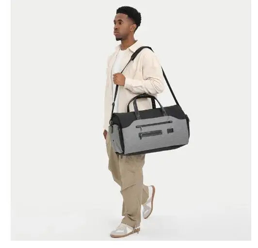 Men Business Foldable Travel Bag Short Trip Travel Handheld Outdoor Waterproof Multifunctional Suit Gym Bag men travel  duffle