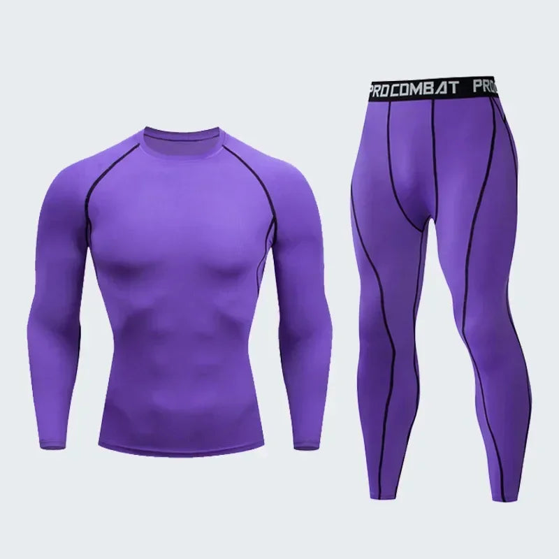 Men's Compression Sportswear Suit Running GYM Tight Clothes Yoga Sets Male Jogging Quick-drying Clothing Tracksuit Fitness Set