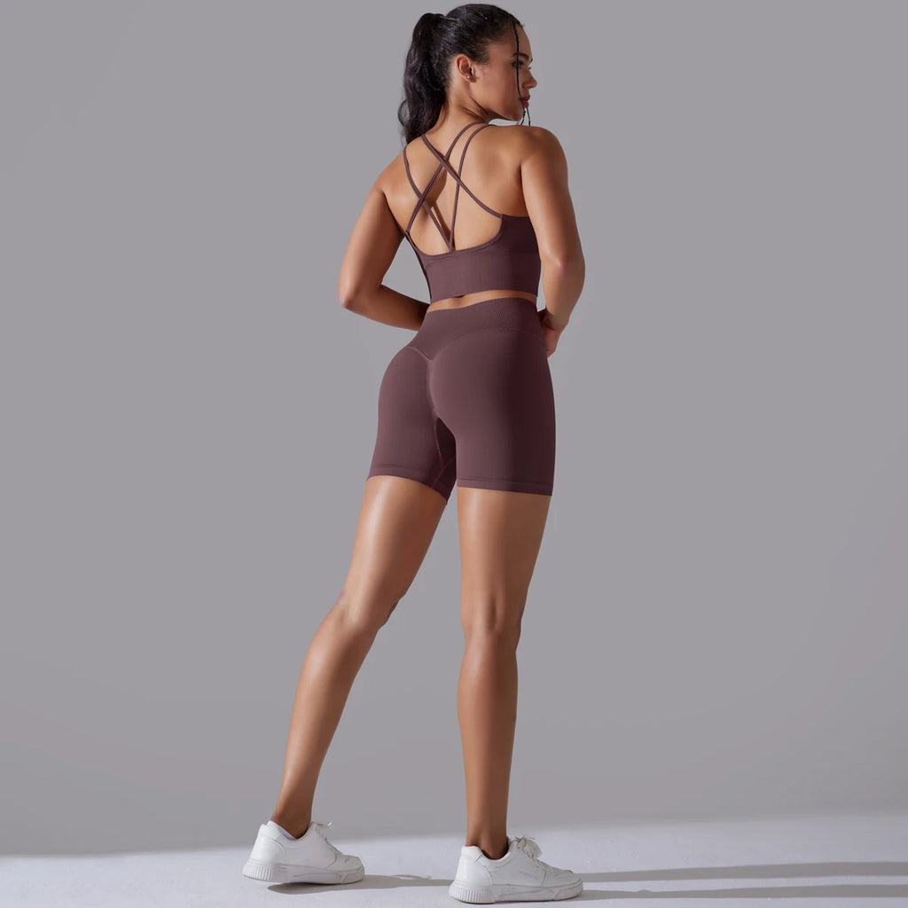 Sexy Yoga Sets Women's Tracksuit Seamless Sport Suit Running Workout Sportswear Gym Clothing Leggings Bra Fitness Suits 2 Pieces
