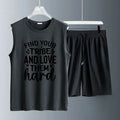 Men's vest suit Summer sleeveless printed Find Your Tribe And Love Them Hard tank  Tops + shorts  men's set man tracksuit set