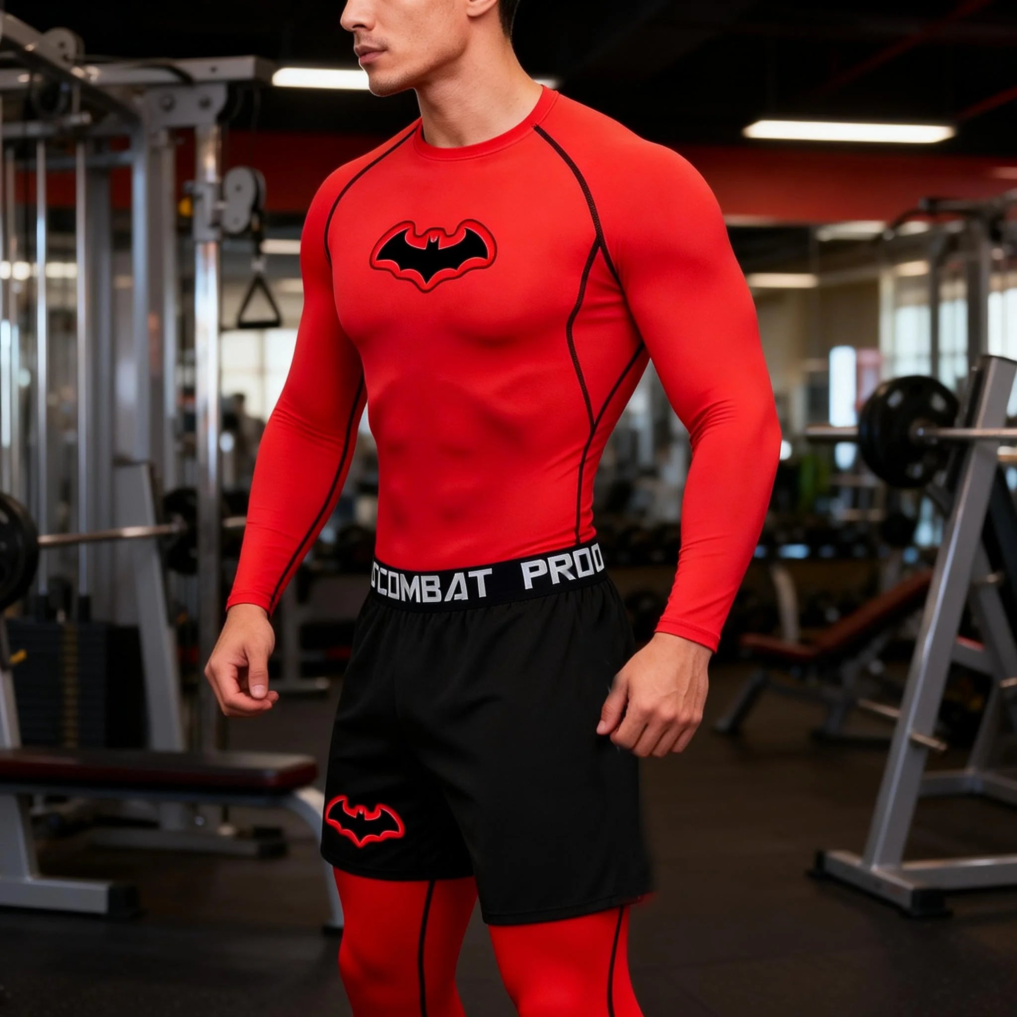 Men's 3-Piece Running Gym Outfit Quick-Dry Compression Wear for Morning/Evening Runs and Training in Spring and Autumn