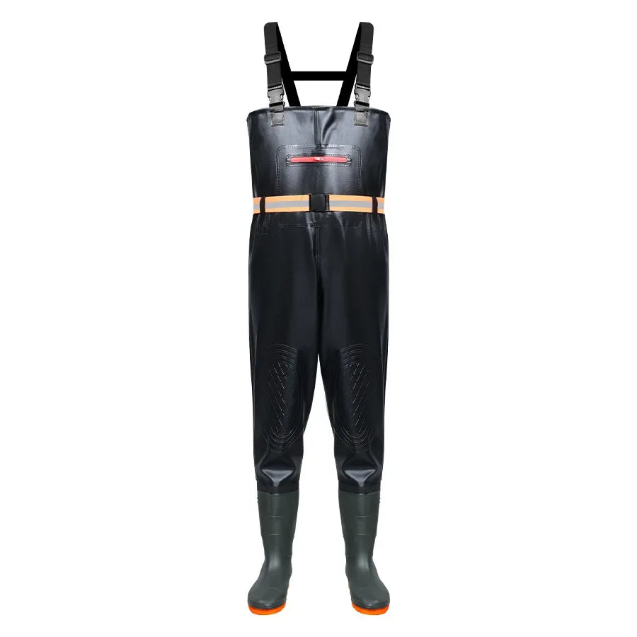 Thickened Underwater Pants Rain Pants with Rain Shoes Full Body One-piece Waterproof Clothing Catching The Sea Equipment