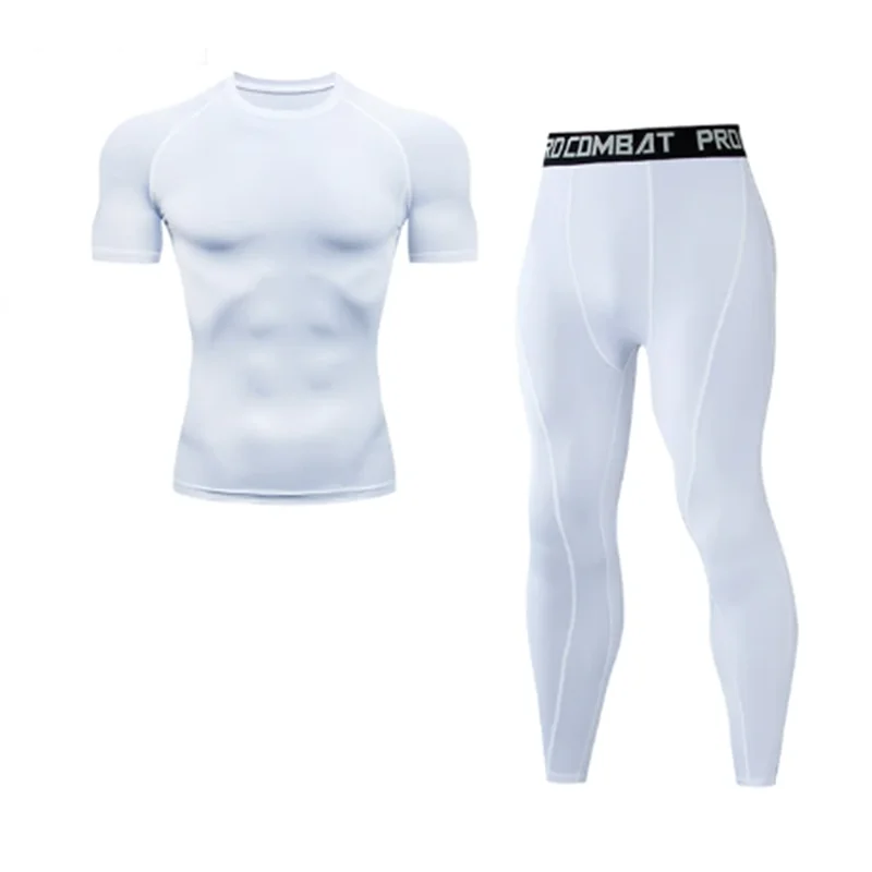2025 Men's Running Set Gym Jogging Thermo underwear xxxxl Second skin Compression Fitness MMA rashgard Male Quick dry Track suit