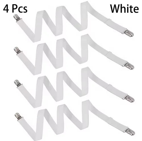 Bed Sheet Holder Clips - Elastic Non-Slip Sheet Fasteners, Adjustable Mattress Gripper for Fitted Sheets, Sofa Covers, Duve