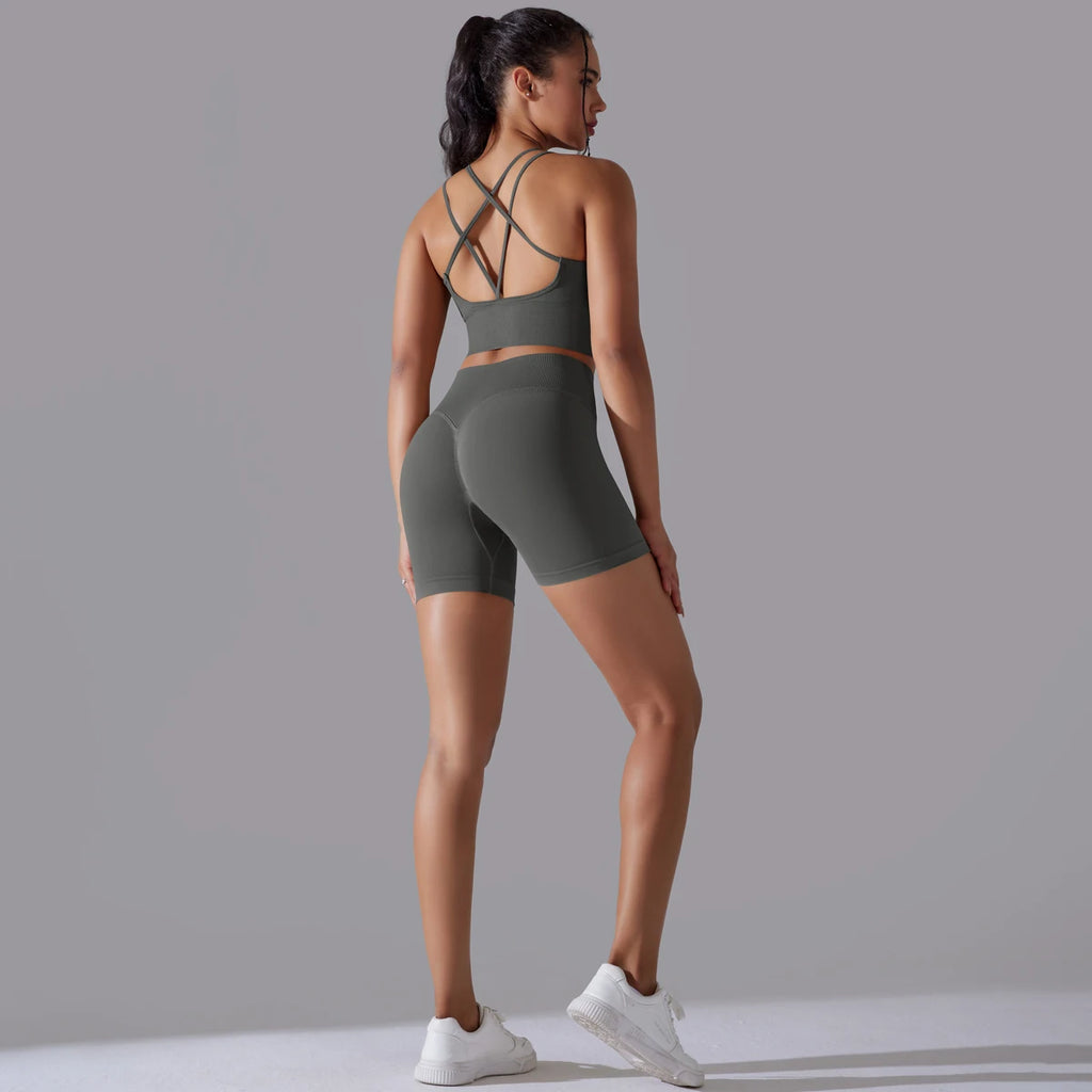 Sexy Yoga Sets Women's Tracksuit Seamless Sport Suit Running Workout Sportswear Gym Clothing Leggings Bra Fitness Suits 2 Pieces