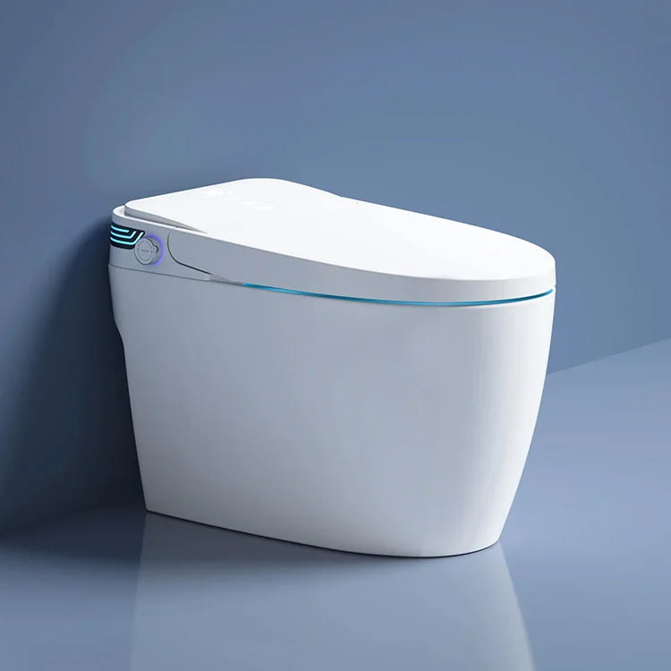 Modern Inteligente Remote Electric Automatic Flush Wc Bidet One Piece Intelligent Smart Toilet Elongated Heated Seat Dual-Flush
