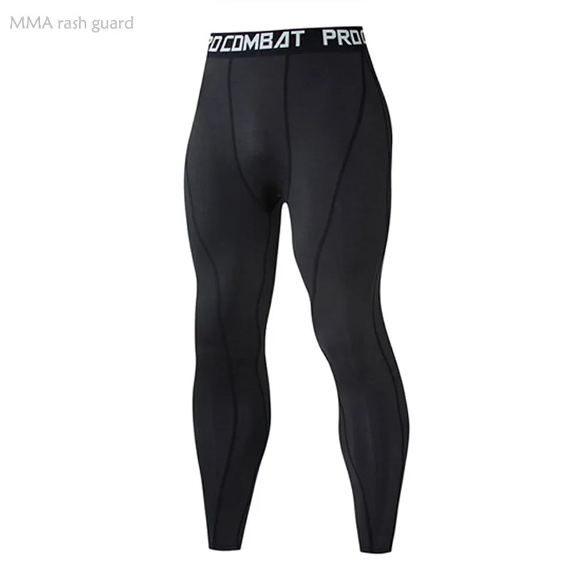 Compression Basketball Leggings Men Running Tights Second Skin Gym Workout Pants Sport Rash Guard Male Jogging Suits Black