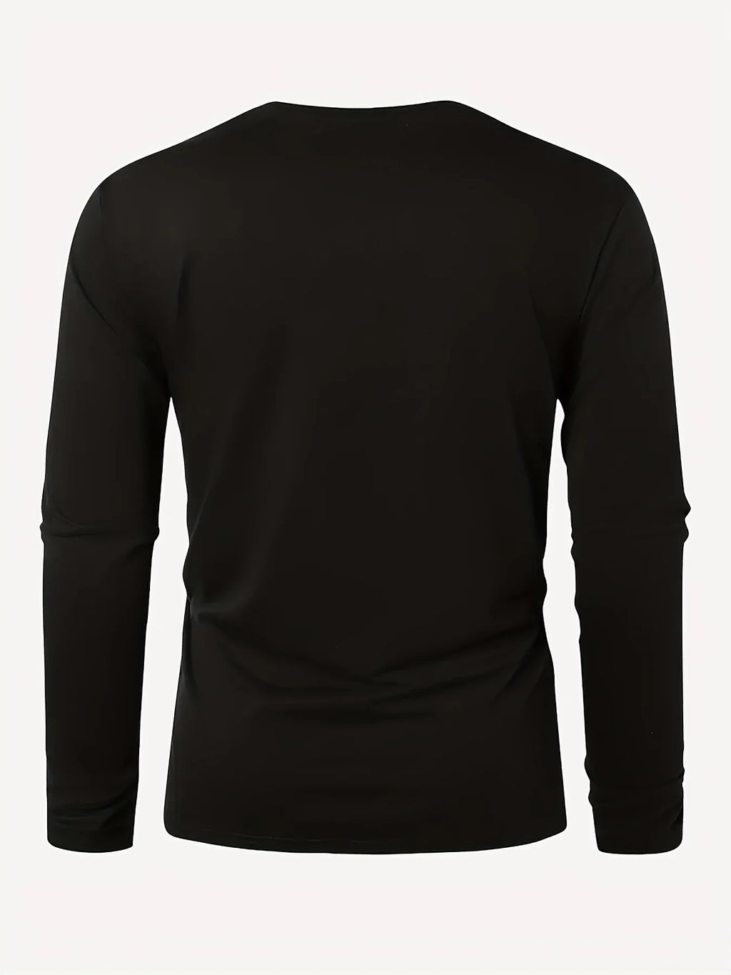 100% pure cotton men's long sleeved round neck loose classic letter printed autumn and winter casual versatile T-shirt top