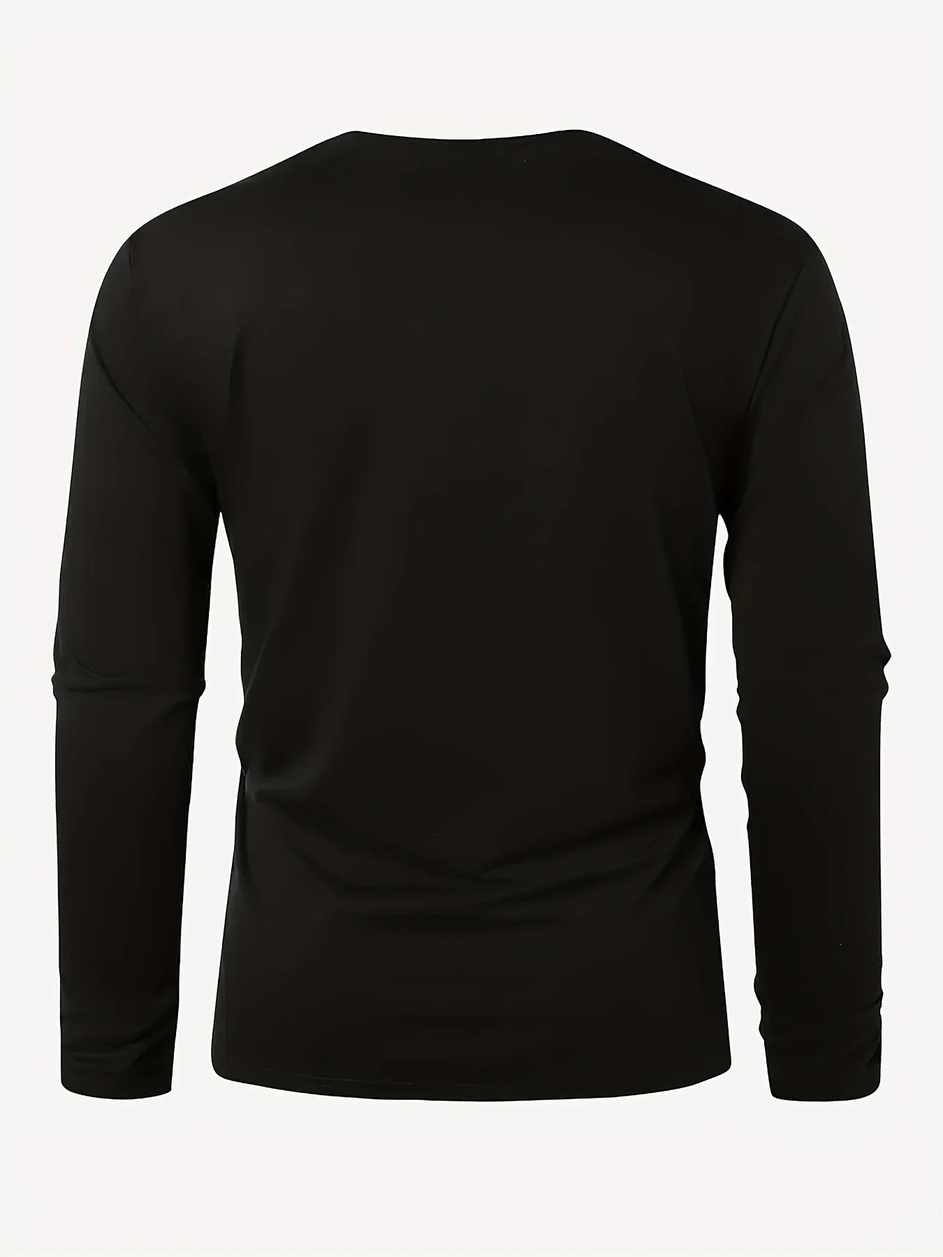 100% pure cotton men's long sleeved round neck loose classic letter printed autumn and winter casual versatile T-shirt top