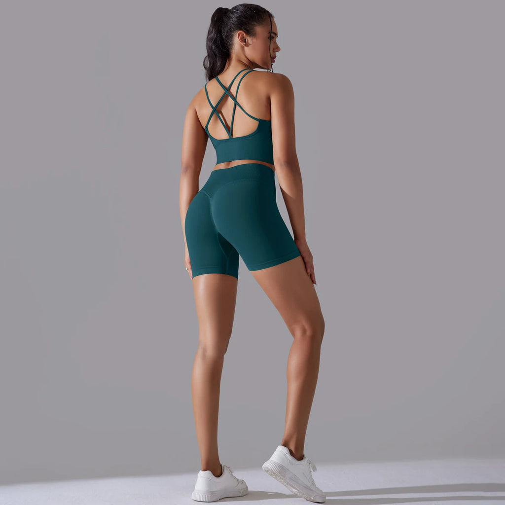 Sexy Yoga Sets Women's Tracksuit Seamless Sport Suit Running Workout Sportswear Gym Clothing Leggings Bra Fitness Suits 2 Pieces