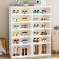 Foldable Shoe Rack Sneaker Display Cabinet Entryway Corner Shoe Storage Box Dust-Proof Moisture-Proof Double-DoorStorage Cabinet