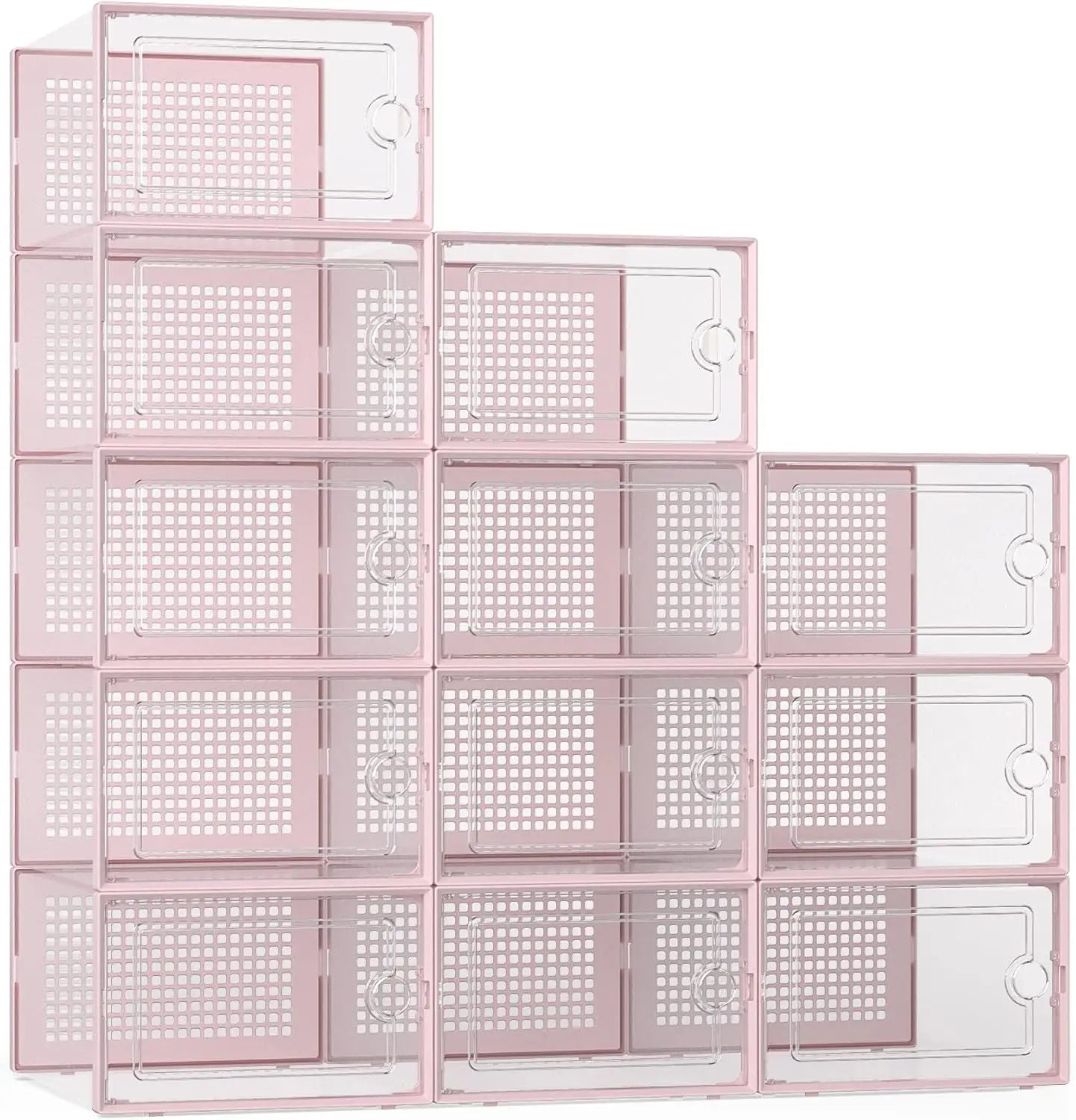 X-Large Shoe Storage Boxes Organizers Clear Plastic Stackable 12 Pack, Shoe Rack & Holder Substitute, Sneaker Containers, Toy St