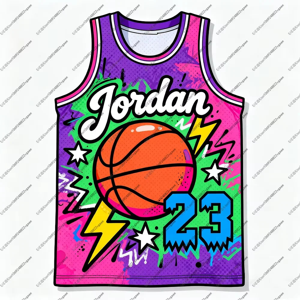 Summer Chicago Suit Male Boys Men Gym Fitness T Shirt Breathable Casual Sports Vest Gift Workouts 23 J-Jorda Basketball Tank Top