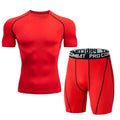 2026 Men's Quick Drying Running Sets Breathable Hiking  T-Shirt Short Soft Elasticity Gym Fitness Suits Outdoor Sports Male Sets